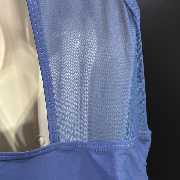 Tempt Me High Neck,mesh front detail & keyhole back,padded, ruching one-piece - Picture 8 of 15